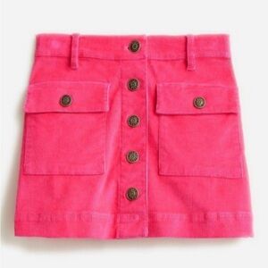 Crewcuts Bright Pink Corduroy Button Skirt
